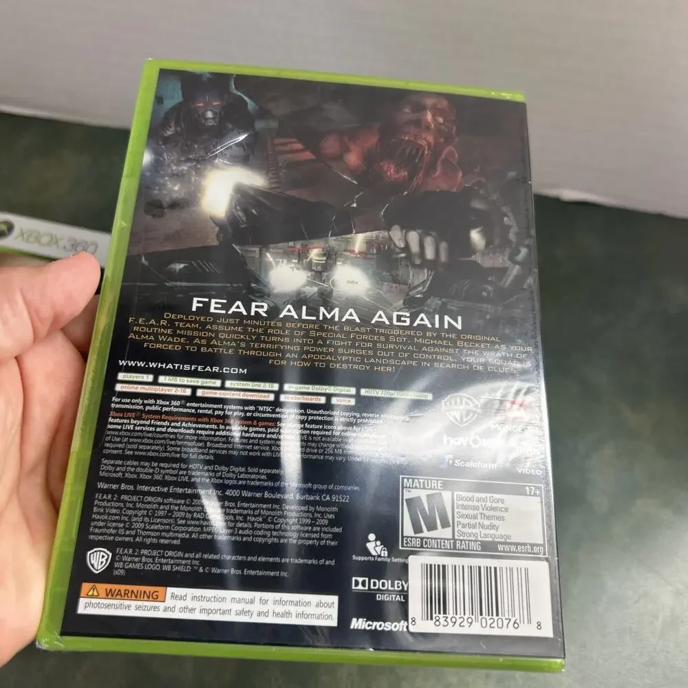 F.E.A.R. 2 Project FEAR Origin Xbox 360 2009 New Sealed w Slipcover NTSC